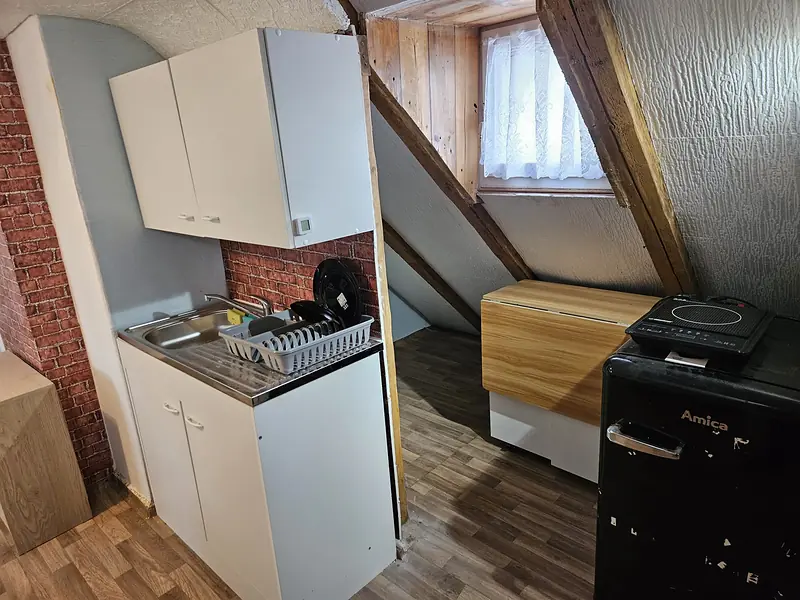 Kitchenette with folding table